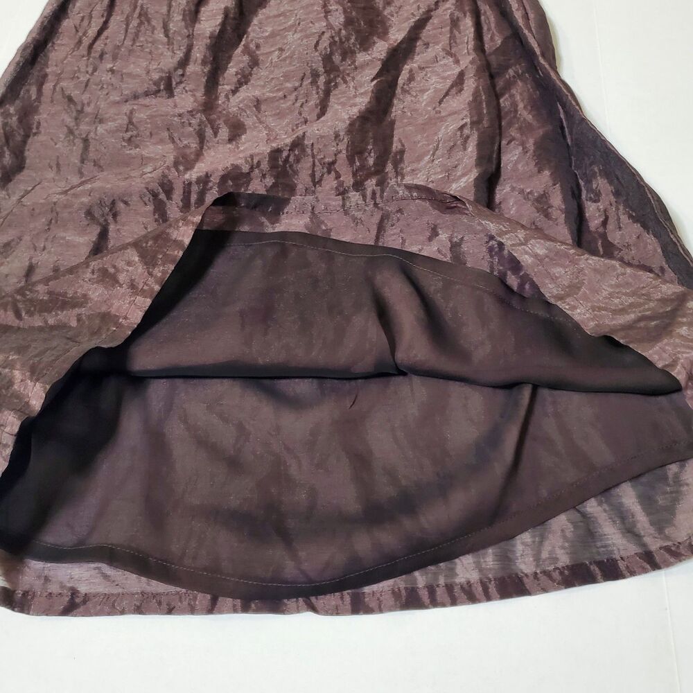 Ron Leal Y2K Crinkle Dress Size M Iridescent Brown Sheath Sleeveless Lined Women - Picture 10 of 10